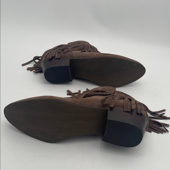 Steve Madden Brown Fringed Western Boots women 6.5M leather suede boho Festival - Picture 8 of 12